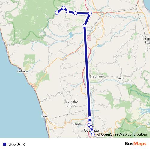 362 A R bus Line Map