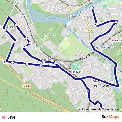 3434 bus Line Map