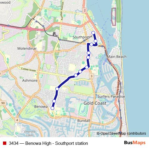 3434 bus Line Map