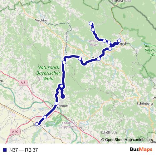 N37 rail Line Map