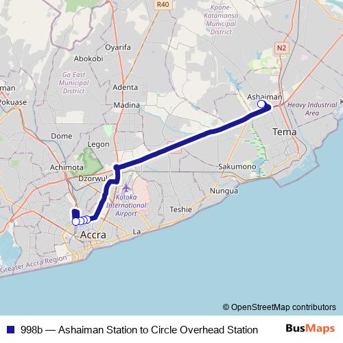 998b bus Line Map