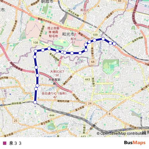 泉３３ bus Line Map