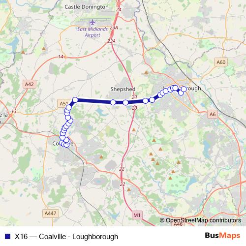 X16 bus Line Map