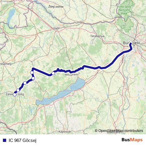 IC 967 Göcsej rail Line Map