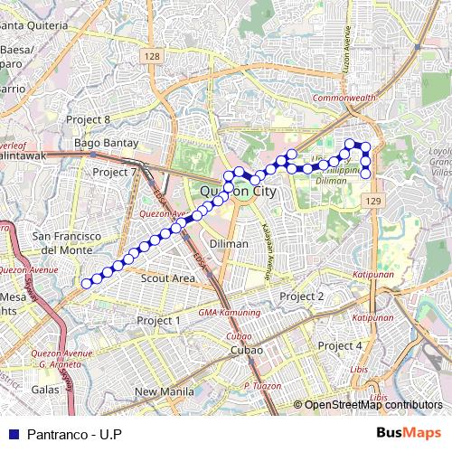 Pantranco - U.P bus Line Map