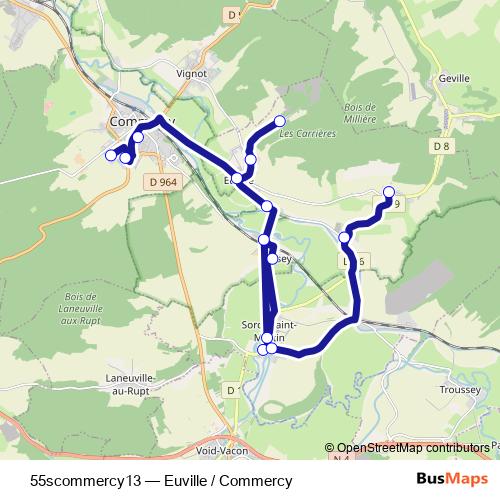 55scommercy13 bus Line Map