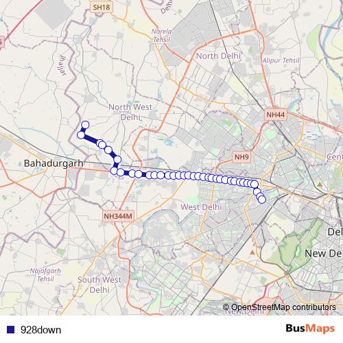 928down bus Line Map