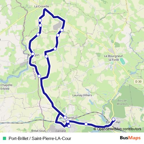 Port-Brillet / Saint-Pierre-LA-Cour bus Line Map