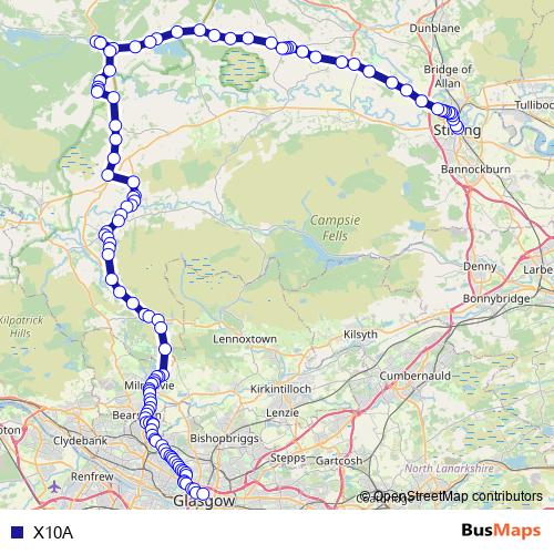 X10A bus Line Map