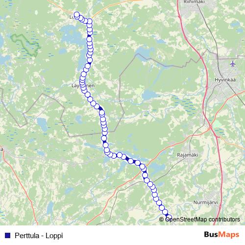 Perttula - Loppi bus Line Map