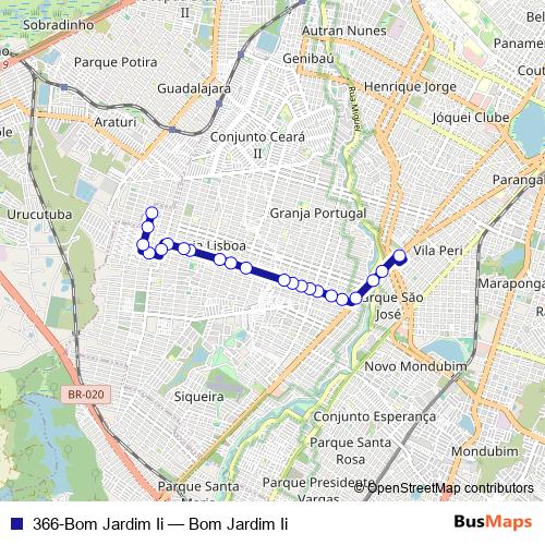 366-Bom Jardim Ii bus Line Map