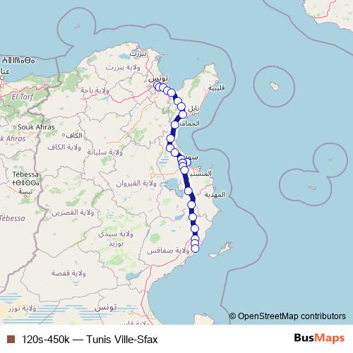 120s-450k rail Line Map