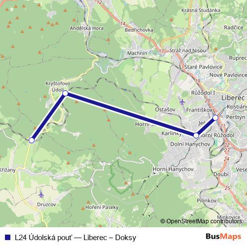 L24 Údolská pouť rail Line Map