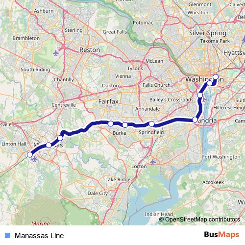 Manassas Line rail Line Map