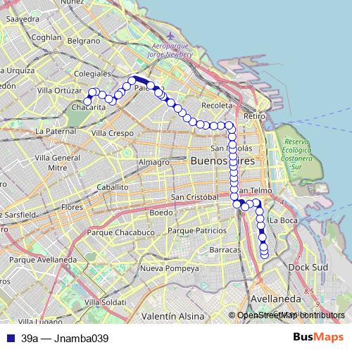 39a bus Line Map