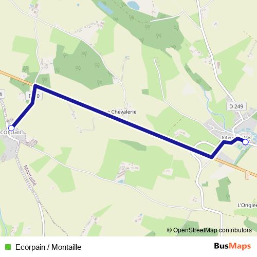 Ecorpain / Montaille bus Line Map