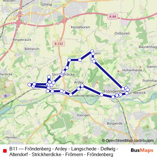 B11 bus Line Map