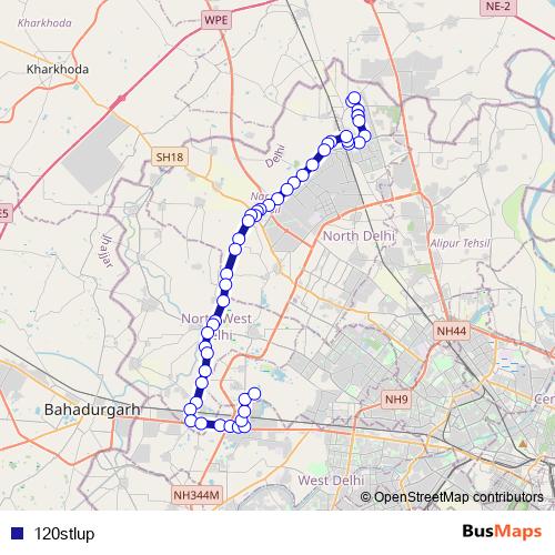 120stlup bus Line Map