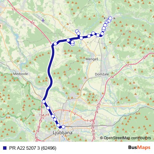 PR A22 5207 3 (62496) bus Line Map