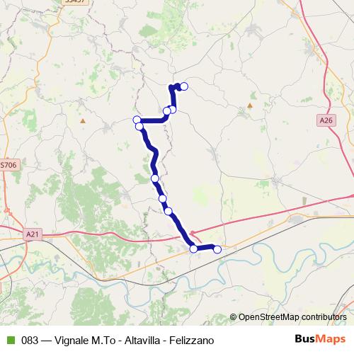 083 bus Line Map