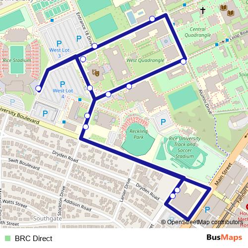 BRC Direct bus Line Map