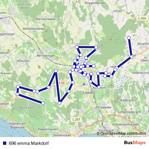 696 emma Markdorf bus Line Map