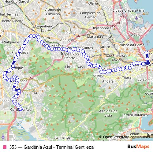 353 bus Line Map