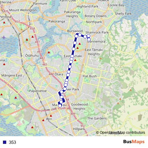 353 bus Line Map