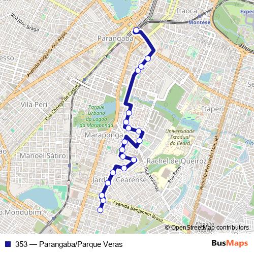 353 bus Line Map