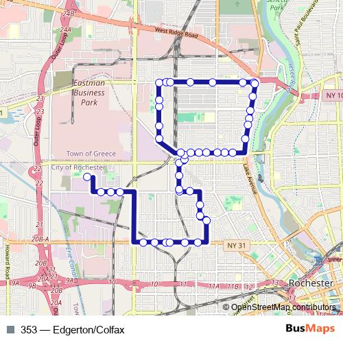 353 bus Line Map