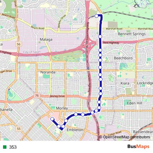 353 bus Line Map