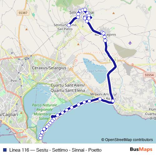 Linea 116 bus Line Map