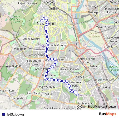 540cldown bus Line Map