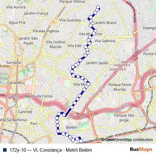 172y-10 bus Line Map