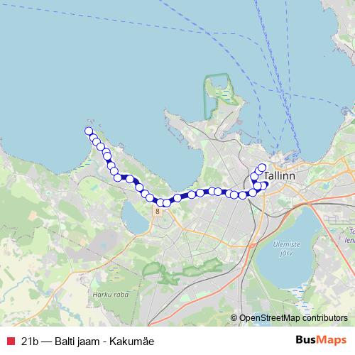 21b bus Line Map