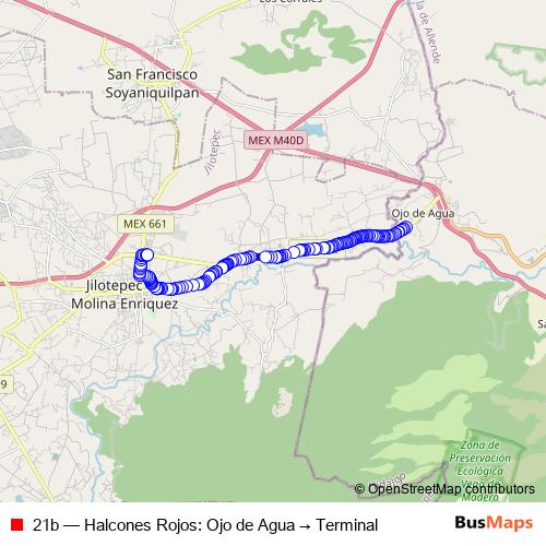 21b bus Line Map