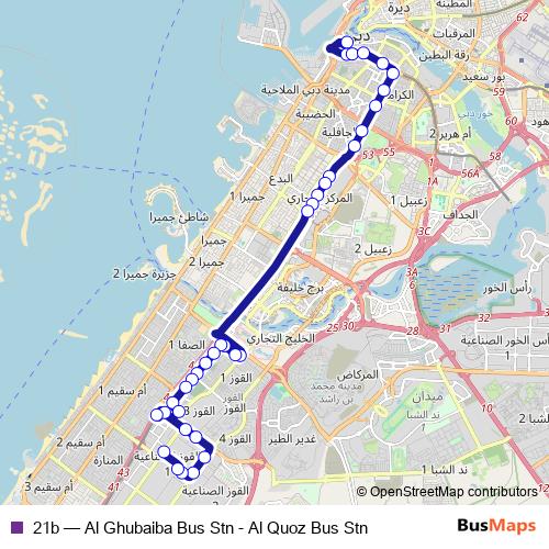 21b bus Line Map