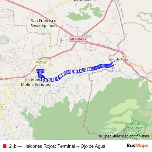 21b bus Line Map