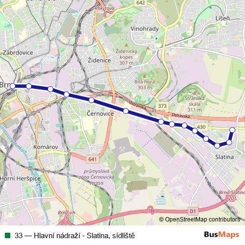 33 trolleybus Line Map