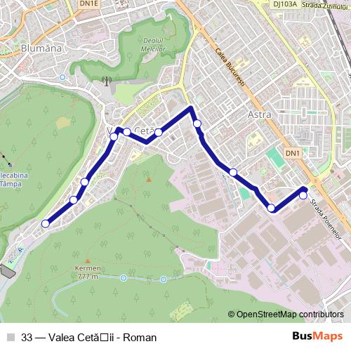 33 trolleybus Line Map