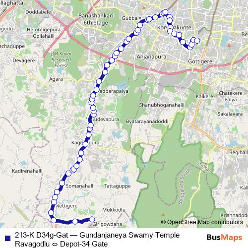 213-K D34g-Gat bus Line Map