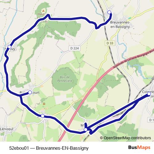 52ebou01 bus Line Map