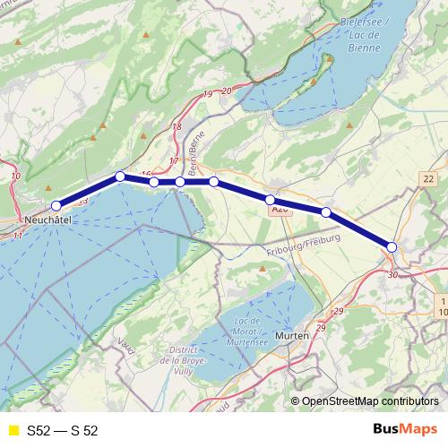 S52 rail Line Map