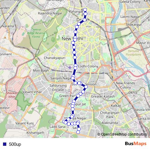 500up bus Line Map