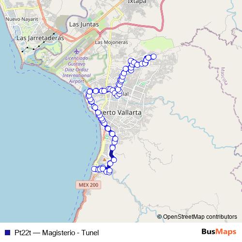 Pt22t bus Line Map