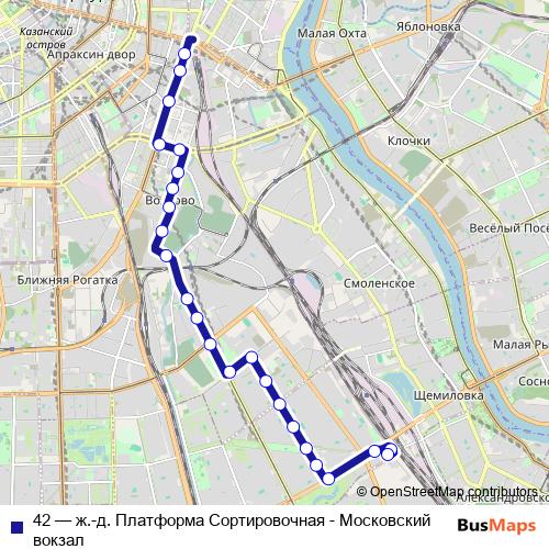 42 trolleybus Line Map