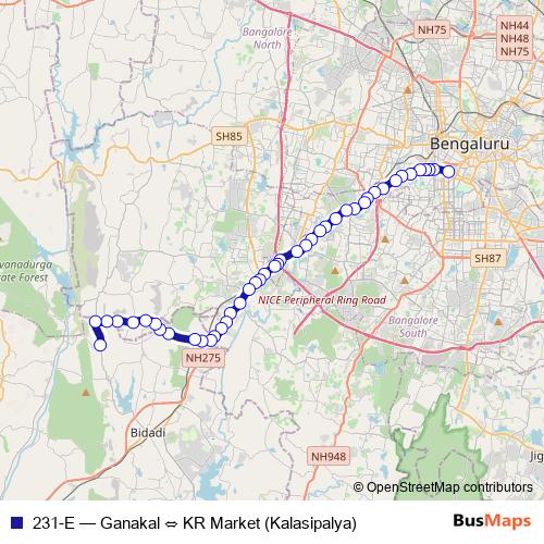 231-E bus Line Map