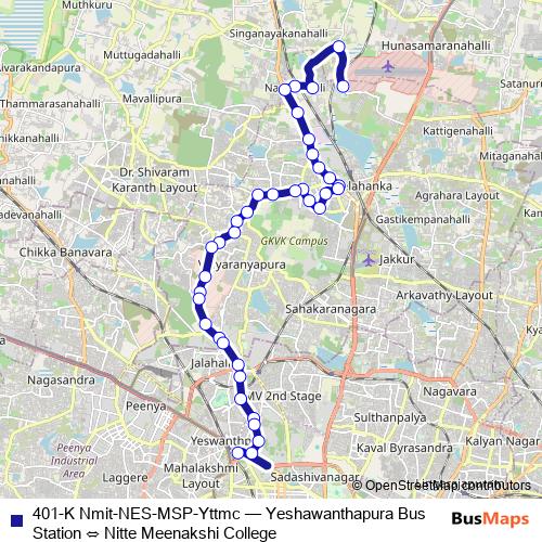 401-K Nmit-NES-MSP-Yttmc bus Line Map