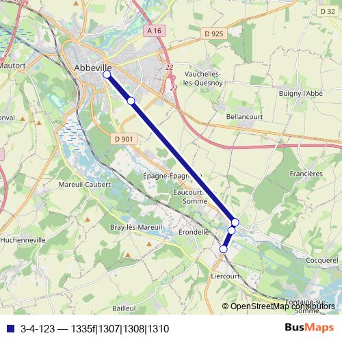3-4-123 bus Line Map
