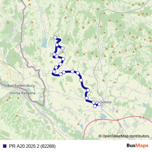 PR A20 2025 2 (62268) bus Line Map